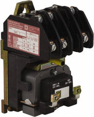 Square D - No Enclosure, 3 Pole, Electrically Held Lighting Contactor - 20 A (Tungsten), 30 A (Fluorescent), 440 VAC at 50 Hz, 480 VAC at 60 Hz, 3NO Contact Configuration - First Tool & Supply