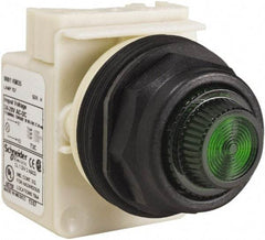 Schneider Electric - 24 V, 28 V Green Lens Indicating Light - Round Lens, Screw Clamp Connector, Corrosion Resistant, Dust Resistant, Oil Resistant - First Tool & Supply