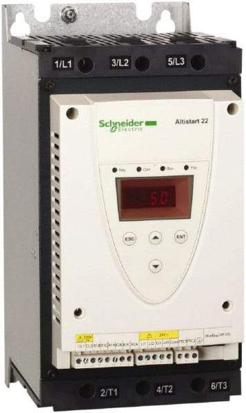 Schneider Electric - 62 Amp, 208 to 600 Coil VAC, 50/60 Hz, IEC Motor Starter - 1 Phase Hp: 15 at 208 Volt, 20 at 230 Volt, 3 Phase Hp: 40 at 460 Volt, 50 at 575 Volt - First Tool & Supply