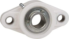 Value Collection - 3/4" ID, 4-7/16" OAL x 1-5/16" OAH 2-Bolt Flange Mounted Bearing - 1,495 Lb Static Cap, 2,877 Lb Dyn Cap, 3-35/64" Btw Mnt Hole Ctrs, 19/32" Base-to-Ctr Ht, Thermoplastic - First Tool & Supply