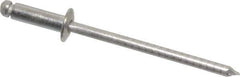 RivetKing - Size 44 Dome Head Stainless Steel Open End Blind Rivet - Stainless Steel Mandrel, 0.188" to 1/4" Grip, 1/4" Head Diam, 0.129" to 0.133" Hole Diam, 0.4" Length Under Head, 1/8" Body Diam - First Tool & Supply