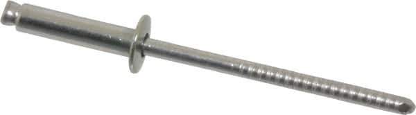 RivetKing - Size 46 Dome Head Stainless Steel Open End Blind Rivet - Stainless Steel Mandrel, 0.313" to 3/8" Grip, 1/4" Head Diam, 0.129" to 0.133" Hole Diam, 0.525" Length Under Head, 1/8" Body Diam - First Tool & Supply