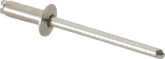 RivetKing - Size 54 Dome Head Stainless Steel Open End Blind Rivet - Stainless Steel Mandrel, 0.188" to 1/4" Grip, 0.312" Head Diam, 0.16" to 0.164" Hole Diam, 0.425" Length Under Head, 5/32" Body Diam - First Tool & Supply