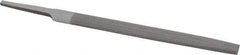 Value Collection - 6" Long, Smooth Cut, Half Round American-Pattern File - Double Cut, 5/32" Overall Thickness, Tang - First Tool & Supply