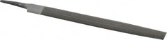 Value Collection - 8" Long, Smooth Cut, Half Round American-Pattern File - Double Cut, 7/32" Overall Thickness, Tang - First Tool & Supply