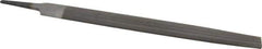 Value Collection - 12" Long, Smooth Cut, Half Round American-Pattern File - Double Cut, 0.3438" Overall Thickness, Tang - First Tool & Supply