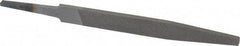 Value Collection - 4" Long, Smooth Cut, Flat American-Pattern File - Double Cut, 5/64" Overall Thickness, Tang - First Tool & Supply