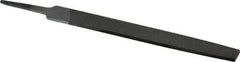 Value Collection - 6" Long, Smooth Cut, Flat American-Pattern File - Double Cut, 5/32" Overall Thickness, Tang - First Tool & Supply