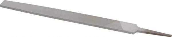 Value Collection - 8" Long, Smooth Cut, Flat American-Pattern File - Double Cut, 7/32" Overall Thickness, Tang - First Tool & Supply