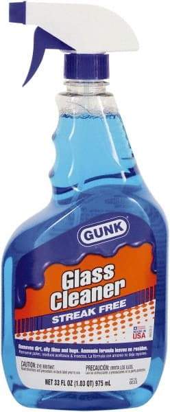 Gunk - Ammonium Hydroxide Glass Cleaner - 33 oz Spray Bottle - First Tool & Supply