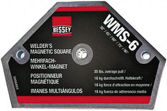 Bessey - 4" Wide x 9/16" Deep x 2-1/2" High Magnetic Welding & Fabrication Square - 35 Lb Average Pull Force - First Tool & Supply