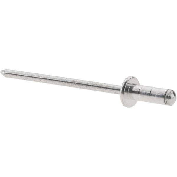 Value Collection - Dome Head Aluminum Multi Grip Blind Rivet - Steel Mandrel, 0.039" to 0.189" Grip, 0.328" Length Under Head, 1/8" Body Diam - First Tool & Supply