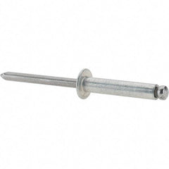 Value Collection - Size 612 Dome Head Steel Open End Blind Rivet - Steel Mandrel, 0.626" to 3/4" Grip, 3/8" Head Diam, 0.192" to 0.196" Hole Diam, 0.95" Length Under Head, 3/16" Body Diam - First Tool & Supply