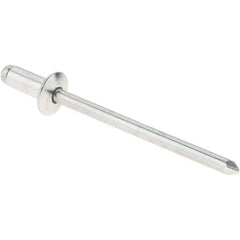 RivetKing - Size 4-2 Dome Head Aluminum Open End Blind Rivet - Aluminum Mandrel, 1/8" Max Grip, 1/8" Body Diam - First Tool & Supply