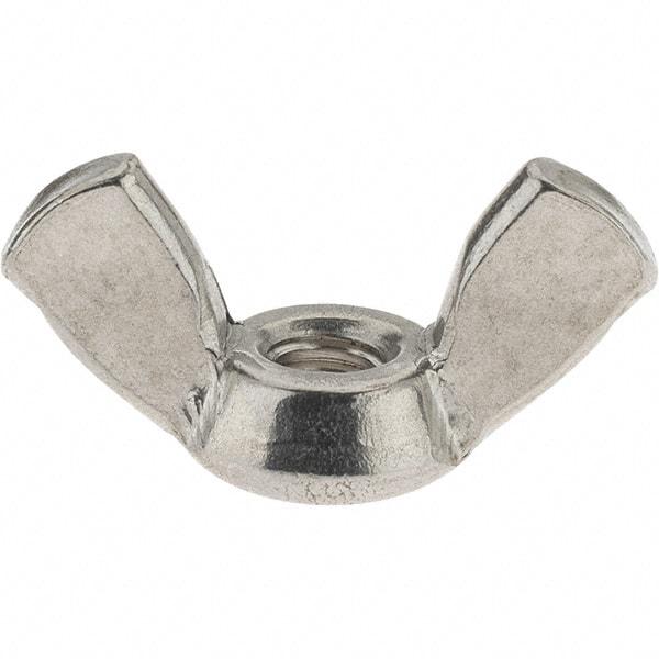 Value Collection - #8-32 UNC, Stainless Steel Standard Wing Nut - Grade 18-8, 0.72" Wing Span, 0.47" Wing Span - First Tool & Supply