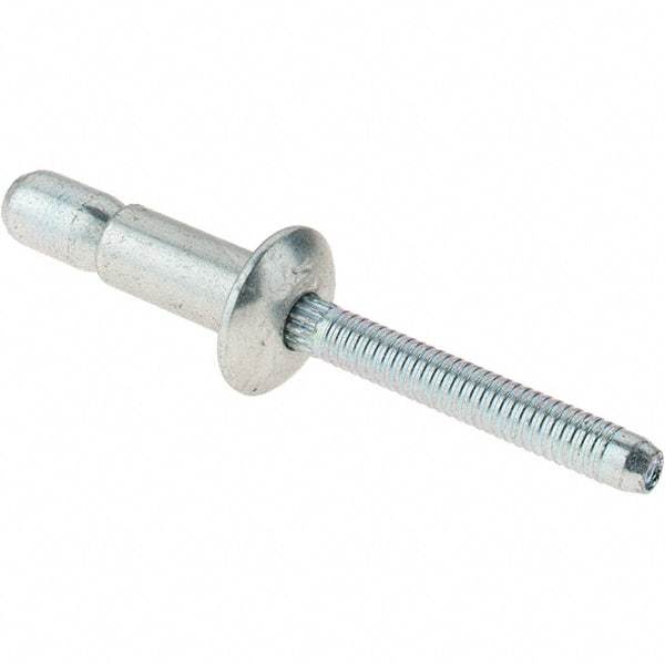 Value Collection - Protruding Head Steel Structural Blind Rivet - Steel Mandrel, 0.08" to 3/8" Grip, 0.53" Head Diam, 0.261" to 0.272" Hole Diam, 0.56" Length Under Head, 1/4" Body Diam - First Tool & Supply