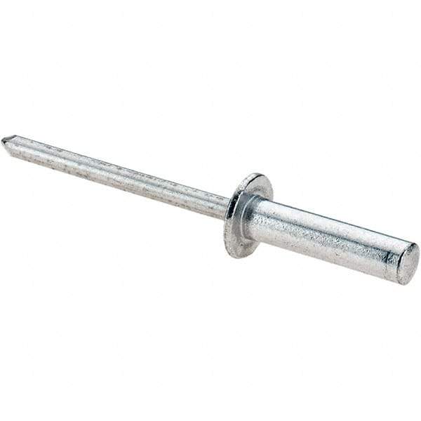 Value Collection - Size 68 Dome Head Aluminum Closed End Sealing Blind Rivet - Aluminum Mandrel, 0.376" to 1/2" Grip, 0.374" Head Diam, 0.192" to 0.196" Hole Diam, 0.748" Length Under Head, 3/16" Body Diam - First Tool & Supply