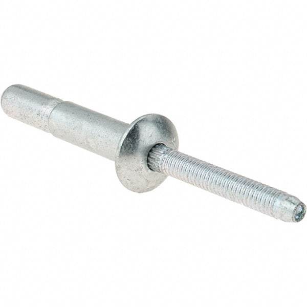 Value Collection - Protruding Head Steel Structural Blind Rivet - Steel Mandrel, 0.08" to 5/8" Grip, 0.53" Head Diam, 0.261" to 0.272" Hole Diam, 0.81" Length Under Head, 1/4" Body Diam - First Tool & Supply