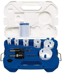 Lenox - 9 Piece, 3/4" to 2-9/16" Saw Diam, General Purpose Hole Saw Kit - Carbide Grit, Includes 6 Hole Saws - First Tool & Supply