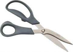 Clauss - 3-1/4" LOC, 8" OAL Titanium Standard Shears - Right Hand, Serrated, Glass Filled Nylon Offset Handle, For General Purpose Use - First Tool & Supply