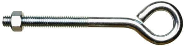 Gibraltar - 3/8-16, Zinc-Plated Finish, Steel Wire Turned Closed Eye Bolt - 2-1/2" Thread Length, 1/2" ID x 1-5/32" OD, 7-3/8" Shank Length - First Tool & Supply