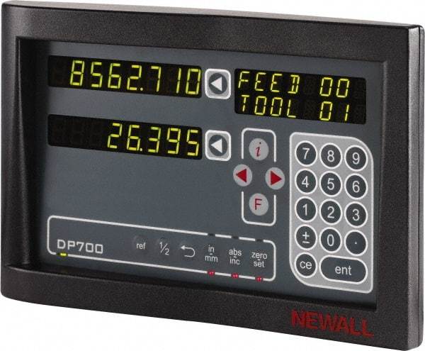 Newall - 2 Axes, Microsyn 2G & Spherosyn 2G Compatible DRO Counter - LED Display, Programmable Memory - First Tool & Supply