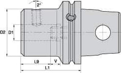 Kennametal - KM63XMZ Modular Connection, 0.6299" Inside Hole Diam, 3.1496" Projection, Whistle Notch Adapter - Through Coolant - Exact Industrial Supply