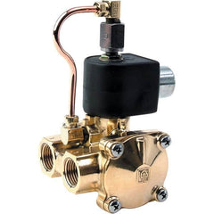 Parker - 24/60 VAC 1/2" NPT Port Brass Three-Way Internally Piloted Diaphragm Solenoid Valve - First Tool & Supply