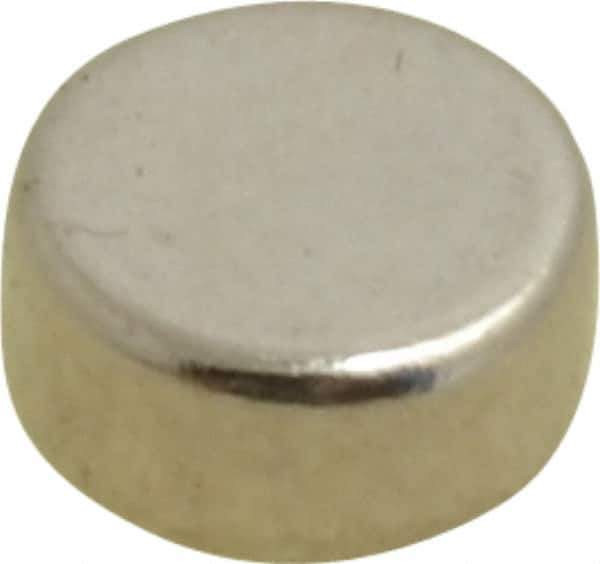 Mag-Mate - 0.22" Diam x 0.1" High Neodymium Rare Earth Magnet - 1 Lb Max Capacity, 200°F Max, Nickel Plated - First Tool & Supply