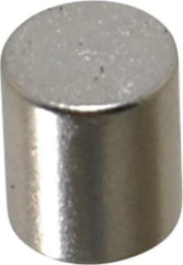 Mag-Mate - 0.22" Diam x 1/4" High Neodymium Rare Earth Magnet - 1.5 Lb Max Capacity, 200°F Max, Nickel Plated - First Tool & Supply