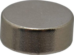 Mag-Mate - 1/4" Diam x 0.1" High Neodymium Rare Earth Magnet - 1 Lb Max Capacity, 200°F Max, Nickel Plated - First Tool & Supply