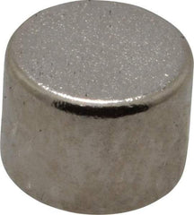 Mag-Mate - 1/4" Diam x 3/16" High Neodymium Rare Earth Magnet - 1.5 Lb Max Capacity, 200°F Max, Nickel Plated - First Tool & Supply