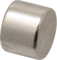 Mag-Mate - 0.32" Diam x 1/4" High Neodymium Rare Earth Magnet - 3.1 Lb Max Capacity, 200°F Max, Nickel Plated - First Tool & Supply