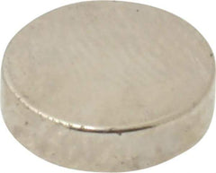 Mag-Mate - 3/8" Diam x 0.1" High Neodymium Rare Earth Magnet - 2 Lb Max Capacity, 200°F Max, Nickel Plated - First Tool & Supply