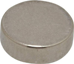 Mag-Mate - 3/8" Diam x 1/8" High Neodymium Rare Earth Magnet - 2.6 Lb Max Capacity, 200°F Max, Nickel Plated - First Tool & Supply