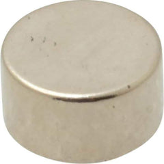 Mag-Mate - 3/8" Diam x 0.2" High Neodymium Rare Earth Magnet - 4.5 Lb Max Capacity, 200°F Max, Nickel Plated - First Tool & Supply