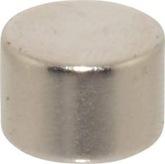 Mag-Mate - 3/8" Diam x 1/4" High Neodymium Rare Earth Magnet - 4.6 Lb Max Capacity, 200°F Max, Nickel Plated - First Tool & Supply