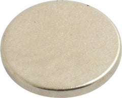 Mag-Mate - 1/2" Diam x 0.06" High Neodymium Rare Earth Magnet - 3 Lb Max Capacity, 200°F Max, Nickel Plated - First Tool & Supply