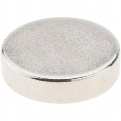 Mag-Mate - 1/2" Diam x 1/8" High Neodymium Rare Earth Magnet - 4 Lb Max Capacity, 200°F Max, Nickel Plated - First Tool & Supply