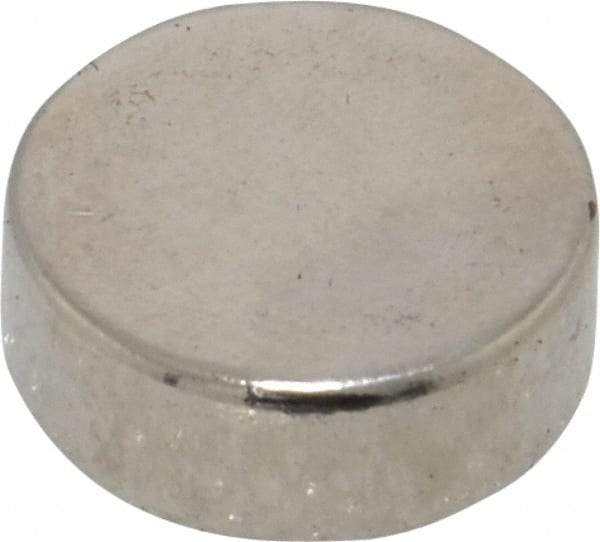 Mag-Mate - 1/2" Diam x 3/16" High Neodymium Rare Earth Magnet - 5.7 Lb Max Capacity, 200°F Max, Nickel Plated - First Tool & Supply