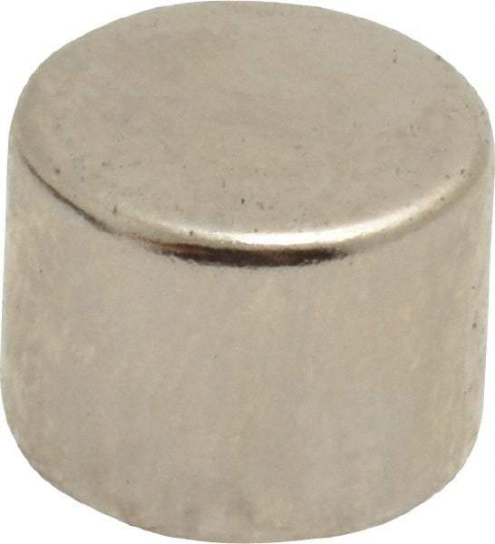 Mag-Mate - 1/2" Diam x 3/8" High Neodymium Rare Earth Magnet - 8.9 Lb Max Capacity, 200°F Max, Nickel Plated - First Tool & Supply