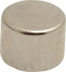 Mag-Mate - 1/2" Diam x 3/8" High Neodymium Rare Earth Magnet - 8.9 Lb Max Capacity, 200°F Max, Nickel Plated - First Tool & Supply