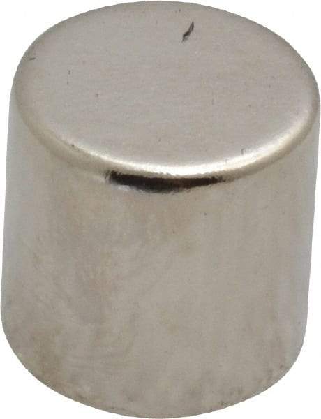 Mag-Mate - 1/2" Diam x 1/2" High Neodymium Rare Earth Magnet - 11.2 Lb Max Capacity, 200°F Max, Nickel Plated - First Tool & Supply