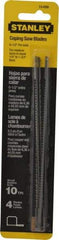 Stanley - 6-1/2 Inch Long X 7/64 Inch Wide Blade, High Carbon Steel Coping Saw Blade - 10 Teeth Per Inch, Constant Pitch - First Tool & Supply