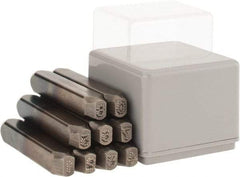 C.H. Hanson - 9 Piece, 3/16" Character Steel Stamp Set - Figures, Standard - First Tool & Supply