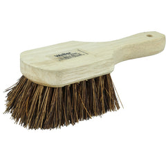 8″ Utility Scrub Brush, Palmyra Fill, Short Handle, Wood Block - First Tool & Supply