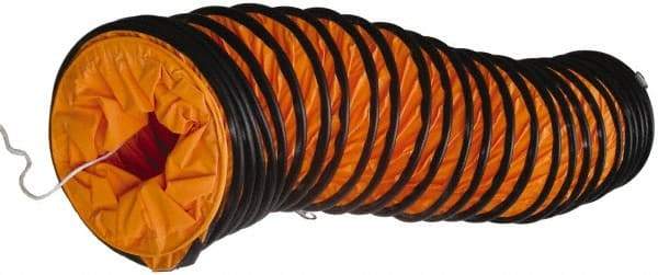 Maxess Climate Control Technologies - 8" ID, 16.4' Long, PVC Blower & Duct Hose - Orange, 9.1" Bend Radius, 5 to 122°F, Flame Retarding - First Tool & Supply