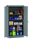 36"W x 24"D x 72"H Storage Cabinet Welded Set Up w/Raised Bottom, 4 Adj Shelves, and built in Shelf Tabs - First Tool & Supply