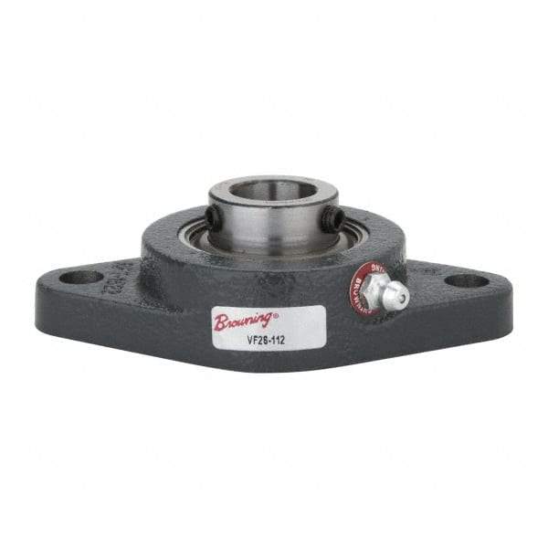 Browning - 3/4" ID, 4-13/32" OAL x 2-1/2" OAH 2-Bolt Flange - 1,444 Lb Static Cap, 2,611 Lb Dyn Cap, 3-17/32" Btw Mnt Hole Ctrs, Cast Iron - First Tool & Supply