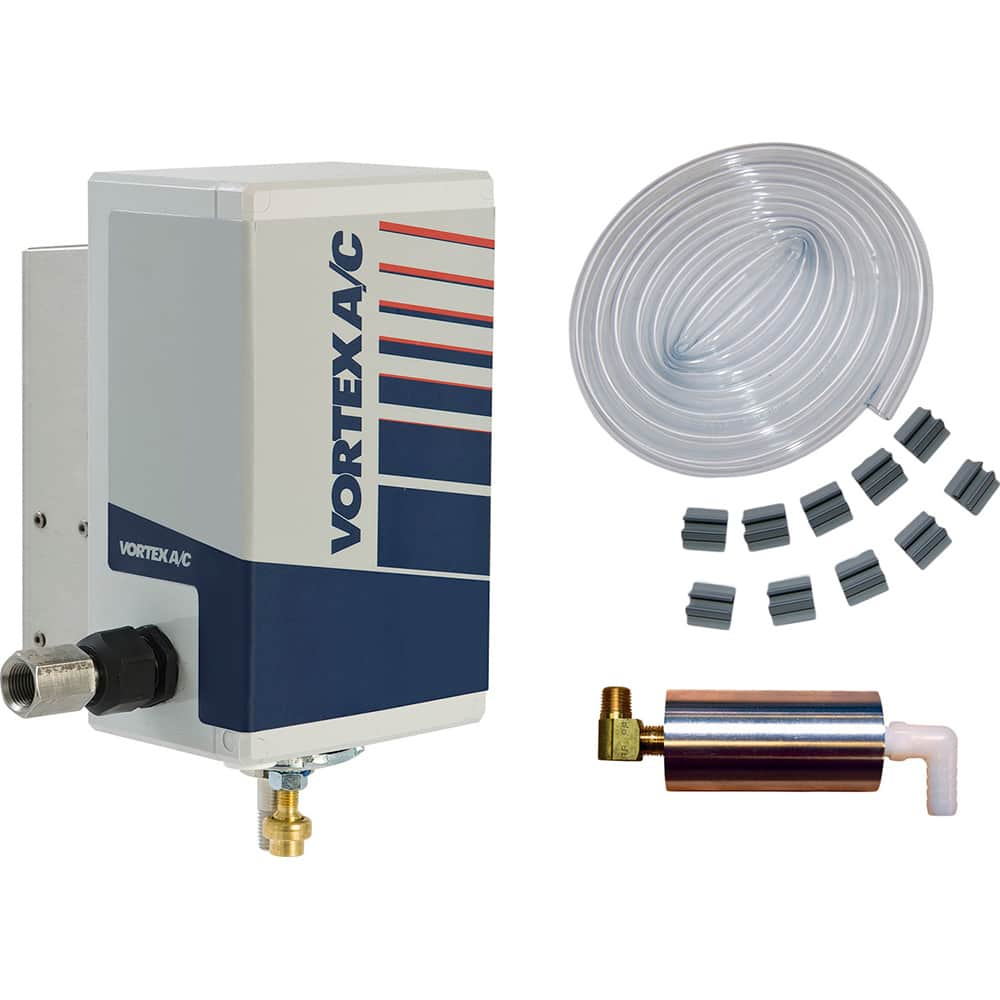 Vortec - Vortex Enclosure Coolers; Type: w/Thermostat ; Integrity: NEMA 12 ; BTU/Hour: 900 ; Thread Size (NPT): 3/8 ; Standard Cubic Feet Per Minute: 15.00 - Exact Industrial Supply